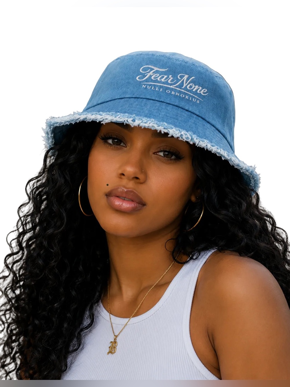 Fear None® Distressed Denim Bucket Hat